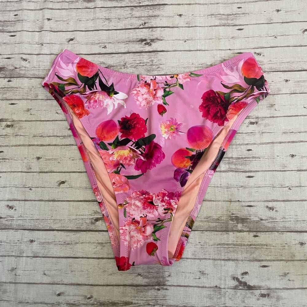 Victorias Secret Floral Bikini Swimsuit Set Padded Top 34D High Waisted Bottom L - Picture 8 of 11